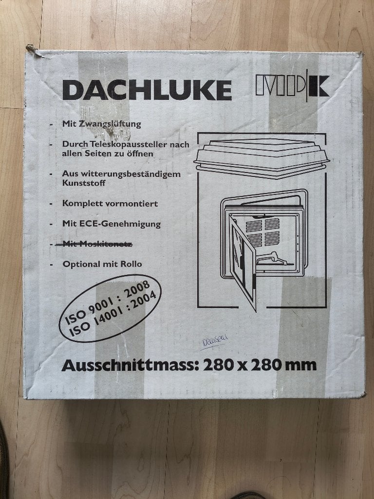 Dakluik camper / caravan 280 x 280 mm, Caravans en Kamperen, Ophalen of Verzenden, Zo goed als nieuw