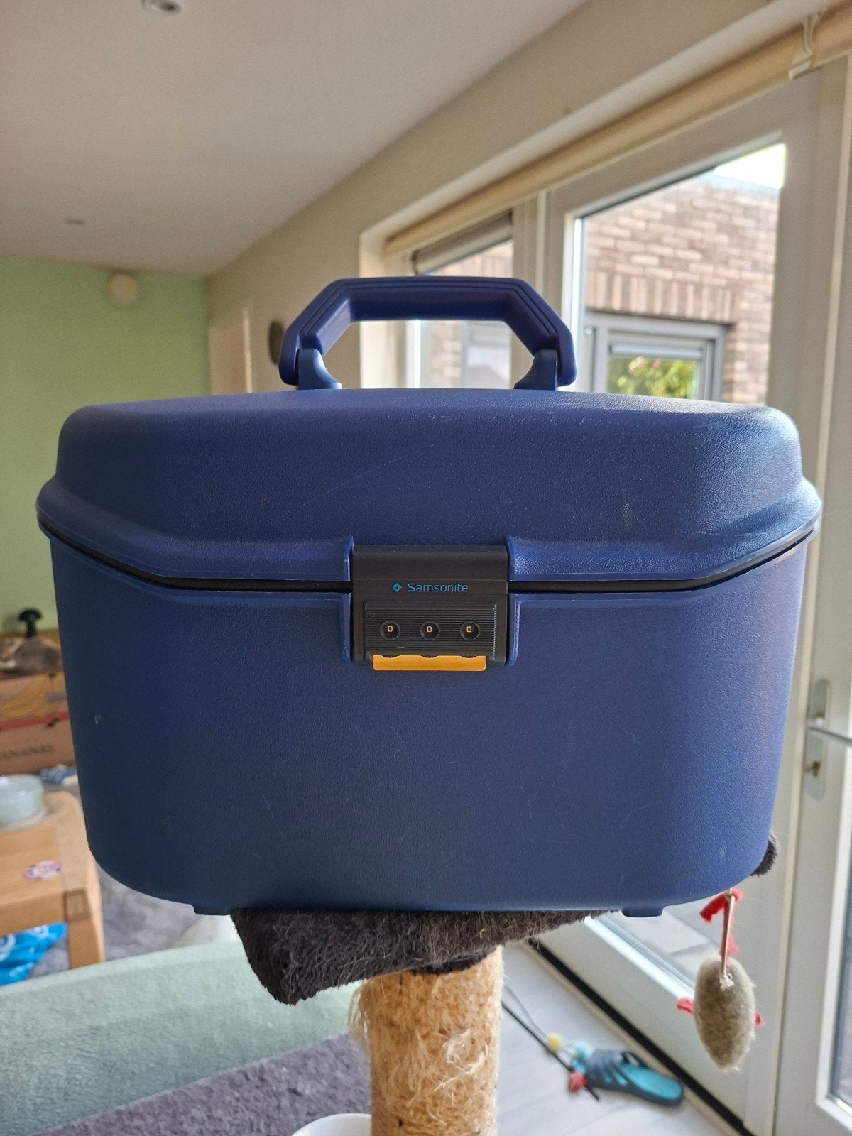 beautycase samsonite blauw met cijferslot, Ophalen of Verzenden, Gebruikt, Blauw, Hardcase