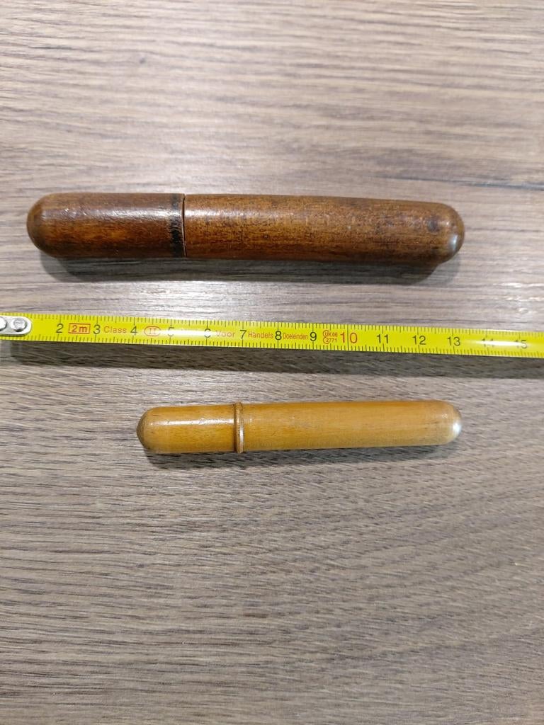 Houten naalden kokers, Ophalen of Verzenden, Gebruikt, Balpen, Overige merken