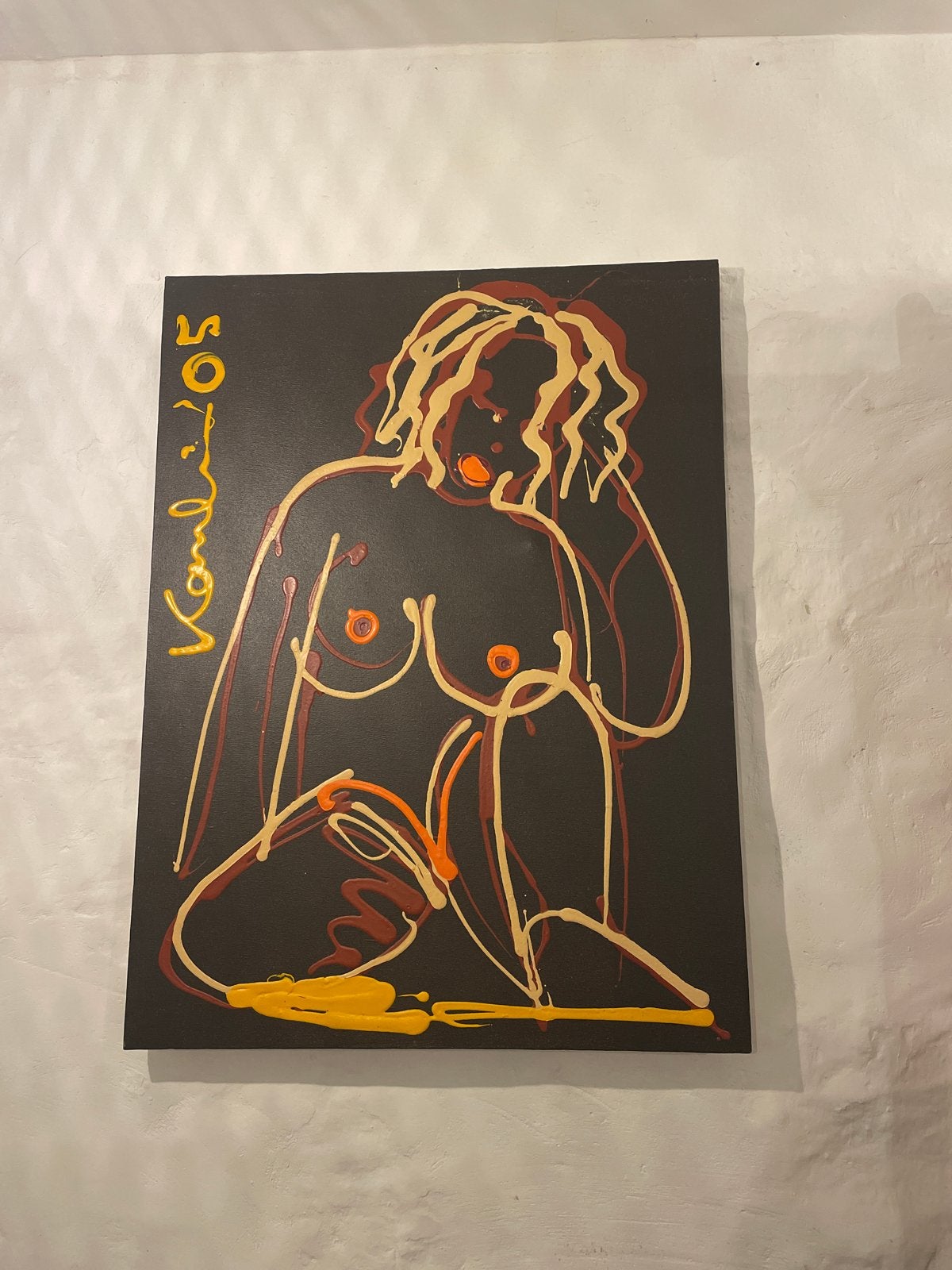 Kanbier - Olieverf op linnen - Naaktstudie - 2005, Ophalen, Figuren, Textiel, Gesigneerd