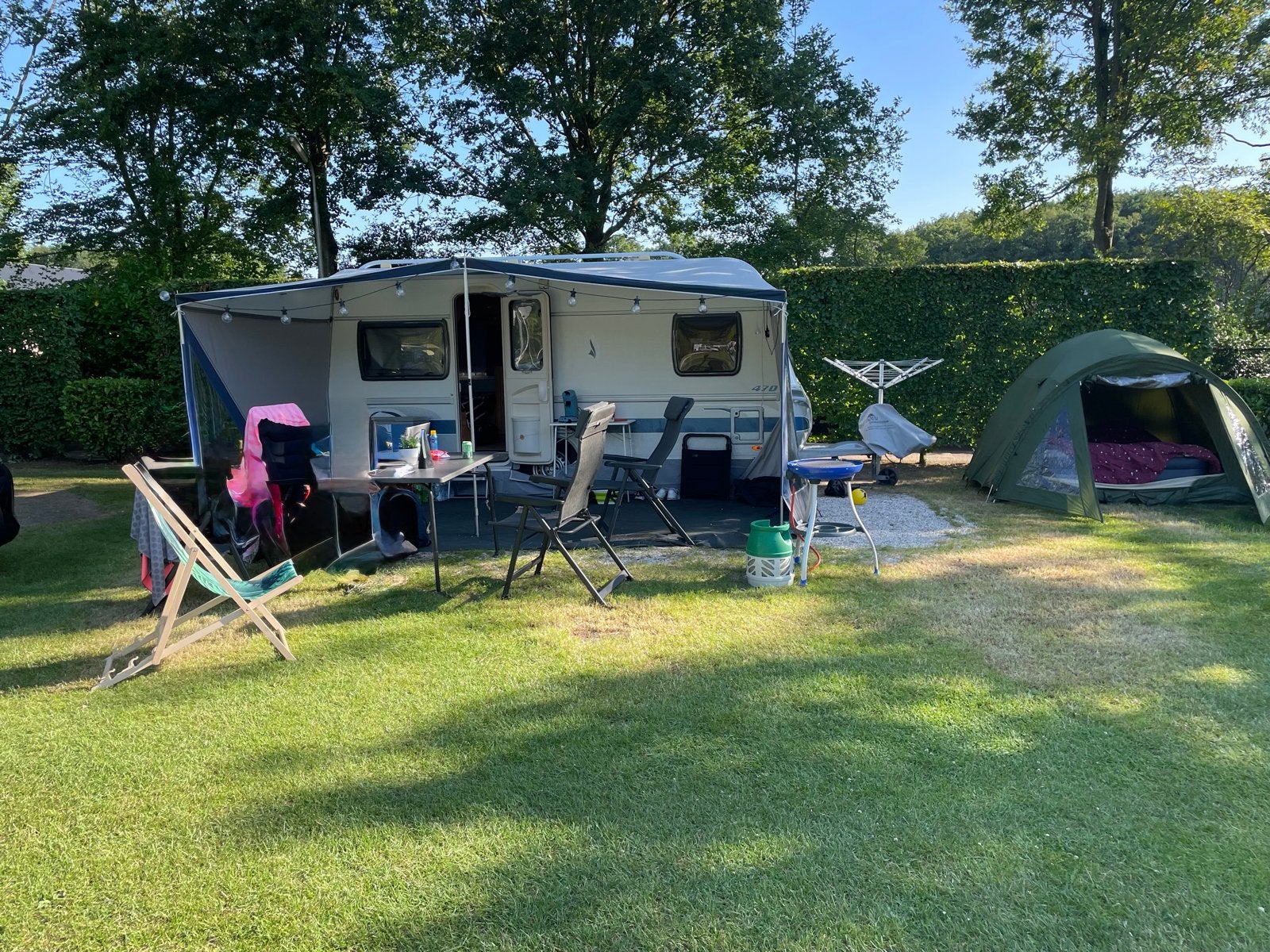 Caravanluifel, Ophalen