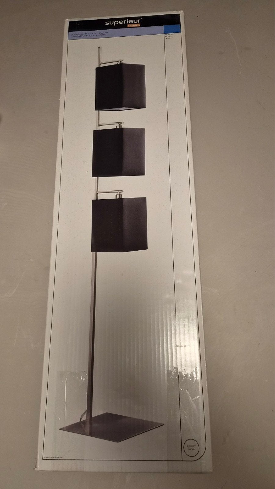 Superieur Vloerlamp 4x4 3-L Zwart, Huis en Inrichting, Ophalen, Gebruikt, Metaal, Modern