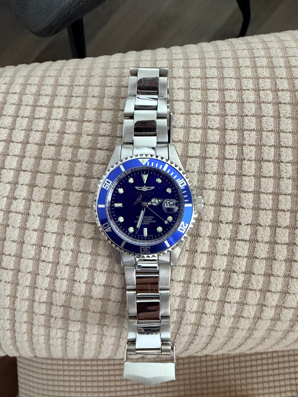 Invicta Pro Diver Herenhorloge - Blauw/Zilver, Sieraden, Tassen en Uiterlijk, Horloges | Heren, Overige merken, Staal, Polshorloge