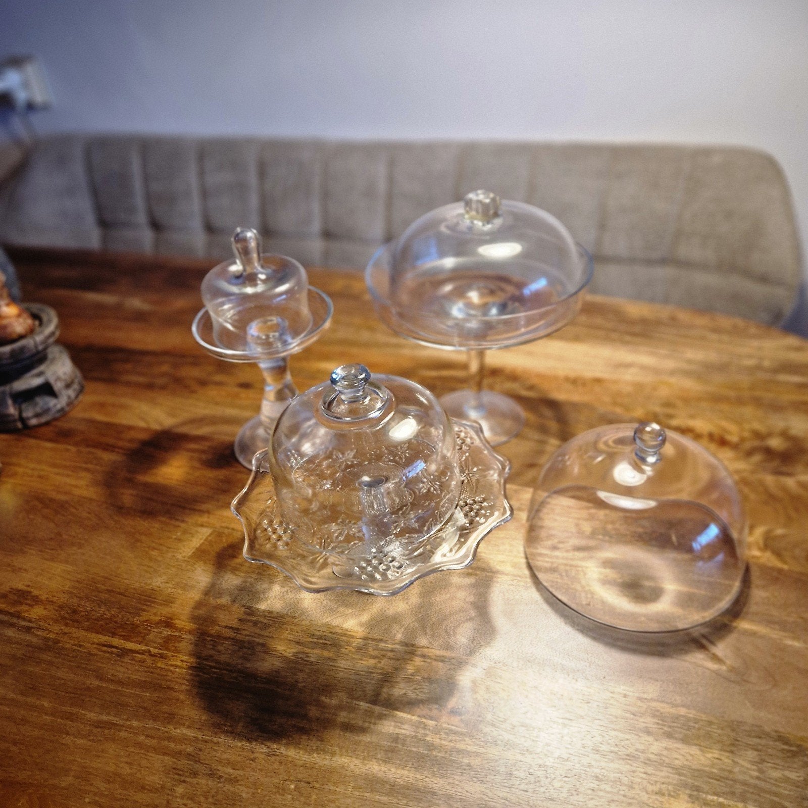 Glazen etagères en stolpen set, Antiek en Kunst, Ophalen