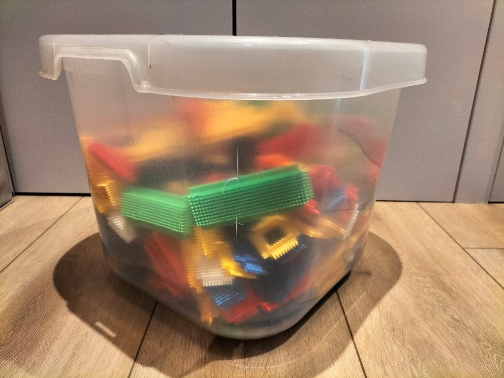 Grote bak met Nopper bouwspeelgoed, Ophalen of Verzenden, Gebruikt, Nopper