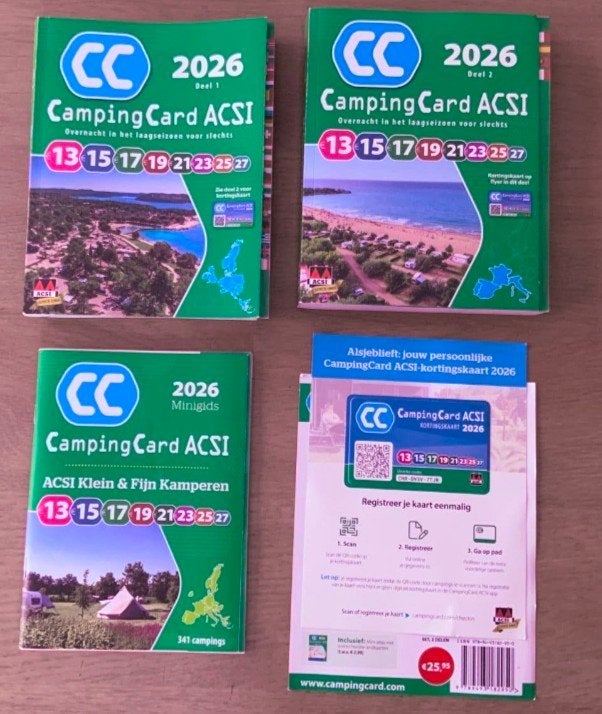 ACSI CampingCard Gidsen 2026 + Kortingskaart, Overige merken, Budget, Europa, Nieuw