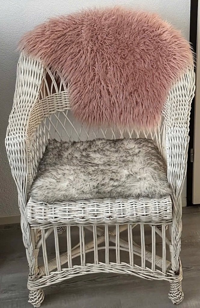rieten gevlochten retro strandstoel, Huis en Inrichting, Stoelen, Ophalen, Gebruikt, Brocante  ibiza boho, Wit