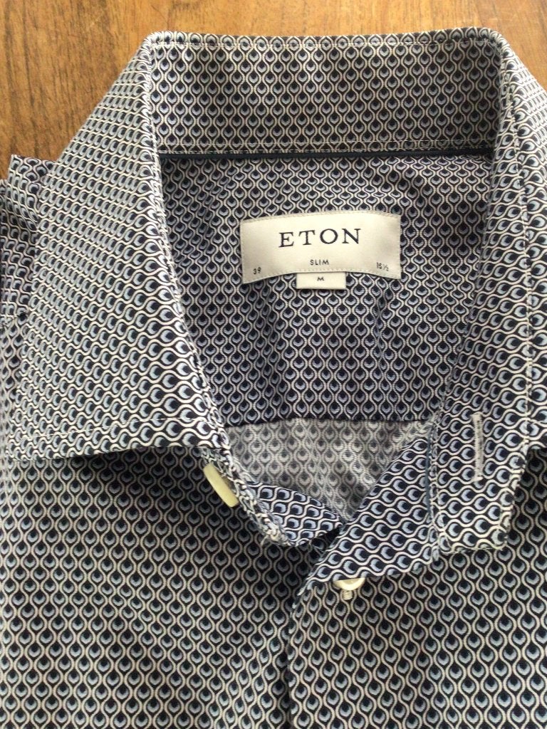 Eton, overhemd blauw, maat S/M , 39/15,5, Blauw, Eton, Gedragen, Halswijdte 39/40 (M)