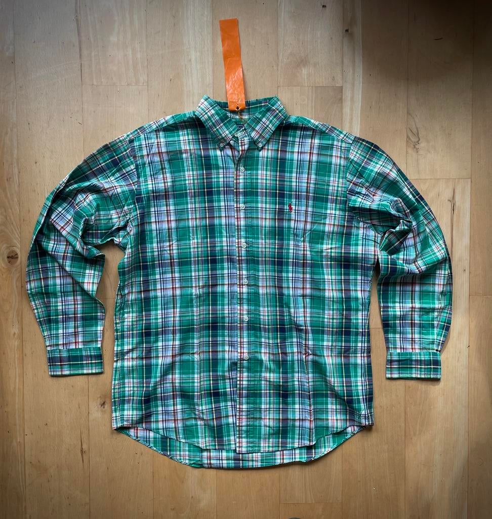 Ralph Lauren Polo design kwaliteit overhemd shirt L / XL, Ophalen of Verzenden, Zo goed als nieuw, Groen, Halswijdte 41/42 (L)