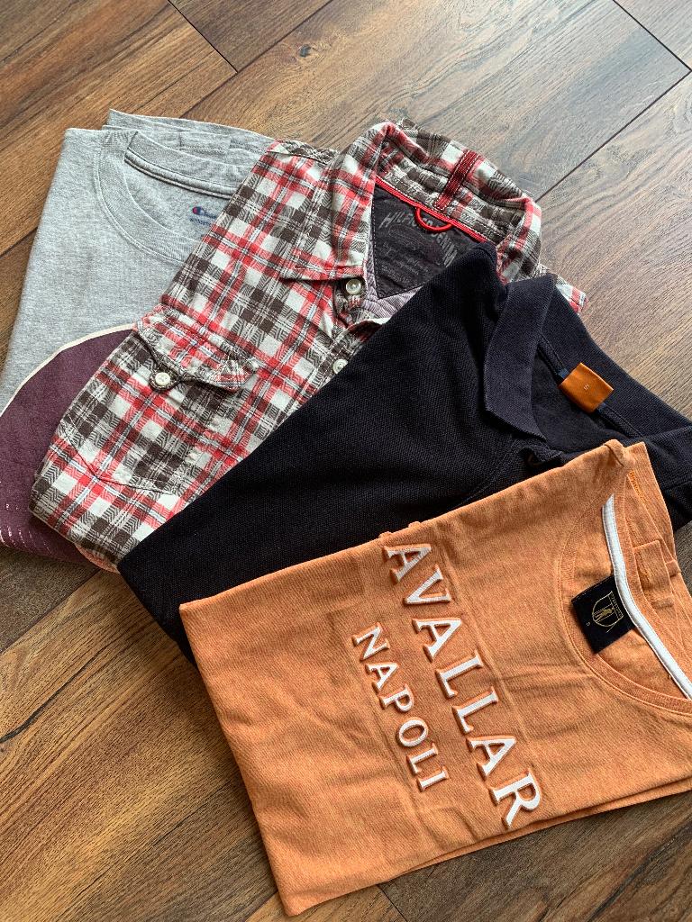 4 Heren shirts S Hugo Boss Cavallaro TH en Champion, Ophalen of Verzenden, Gedragen, Maat 46 (S) of kleiner, Overige kleuren