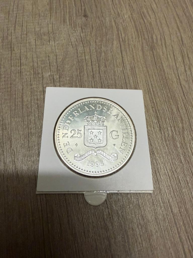 25 gulden Nederlandse Antillen 1995, Postzegels en Munten, Munten | Nederland, Verzenden, Koningin Beatrix, Overige waardes, Zilver
