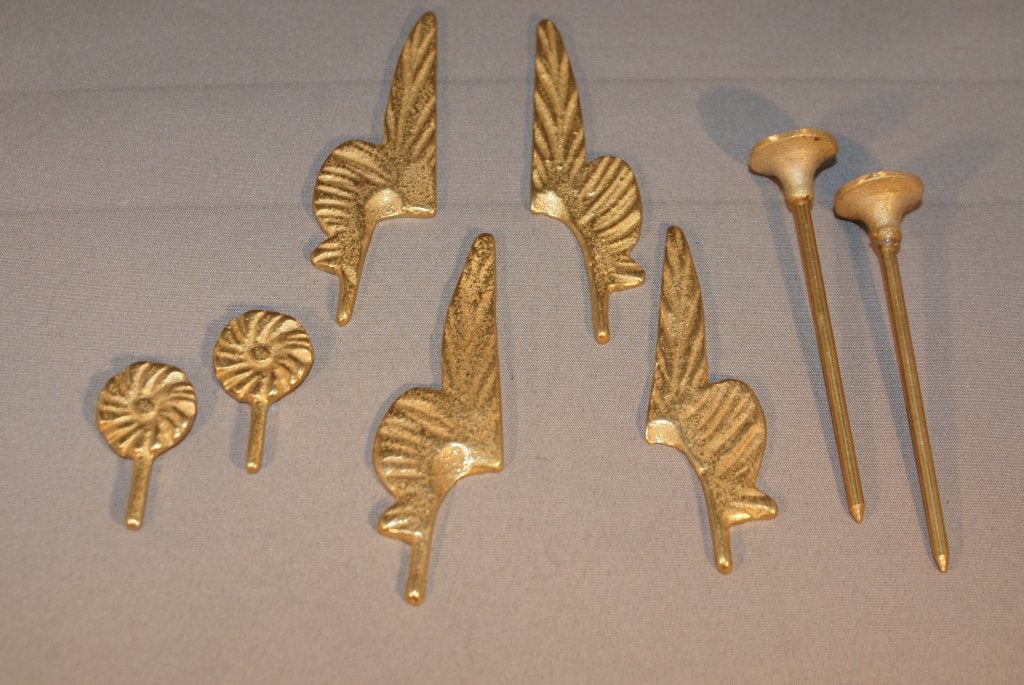 Vleugel, rozet, bazuin voor Friese klok beelden, messing., Antiek en Kunst, Ophalen of Verzenden