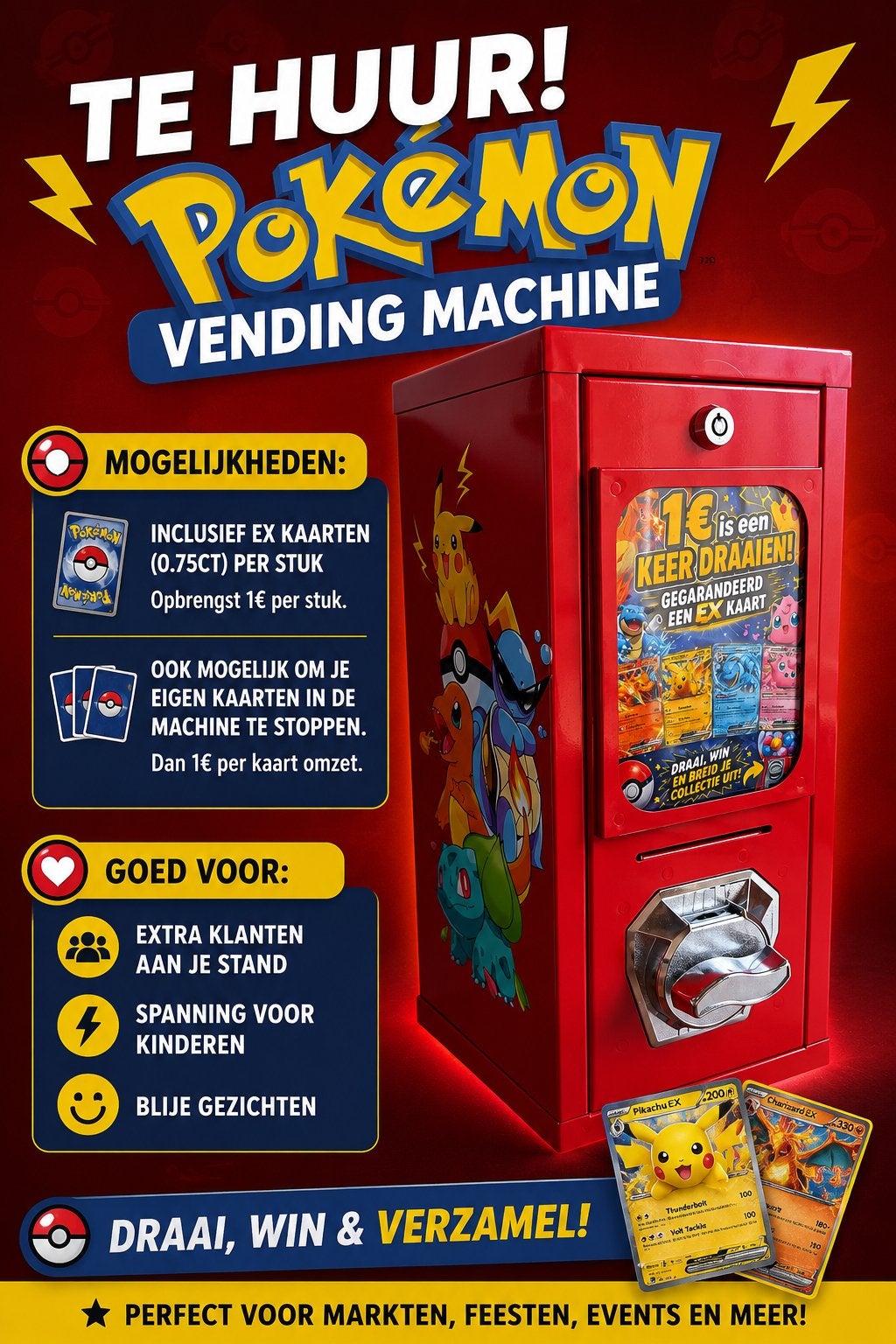 Pokemon Vending Machine - Te Huur, Ophalen, Nieuw, Losse kaart
