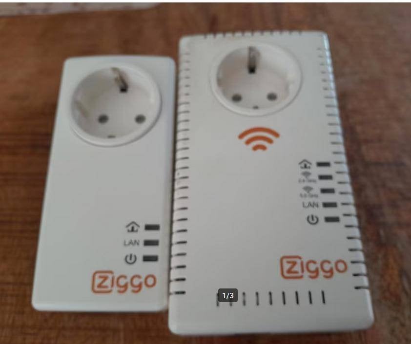 Ziggo Powerline Adapters (2 stuks) met WiFi en LAN, Ophalen of Verzenden, Zo goed als nieuw