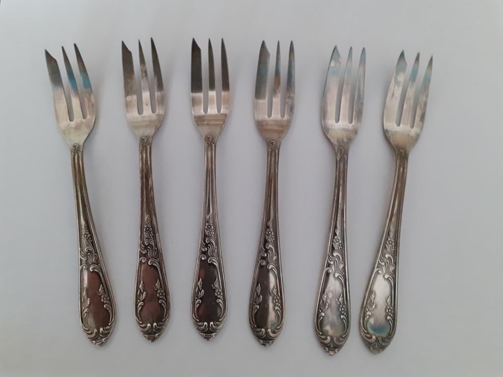 Verzilverde gebakvorkjes en koffielepeltjes, Ophalen of Verzenden