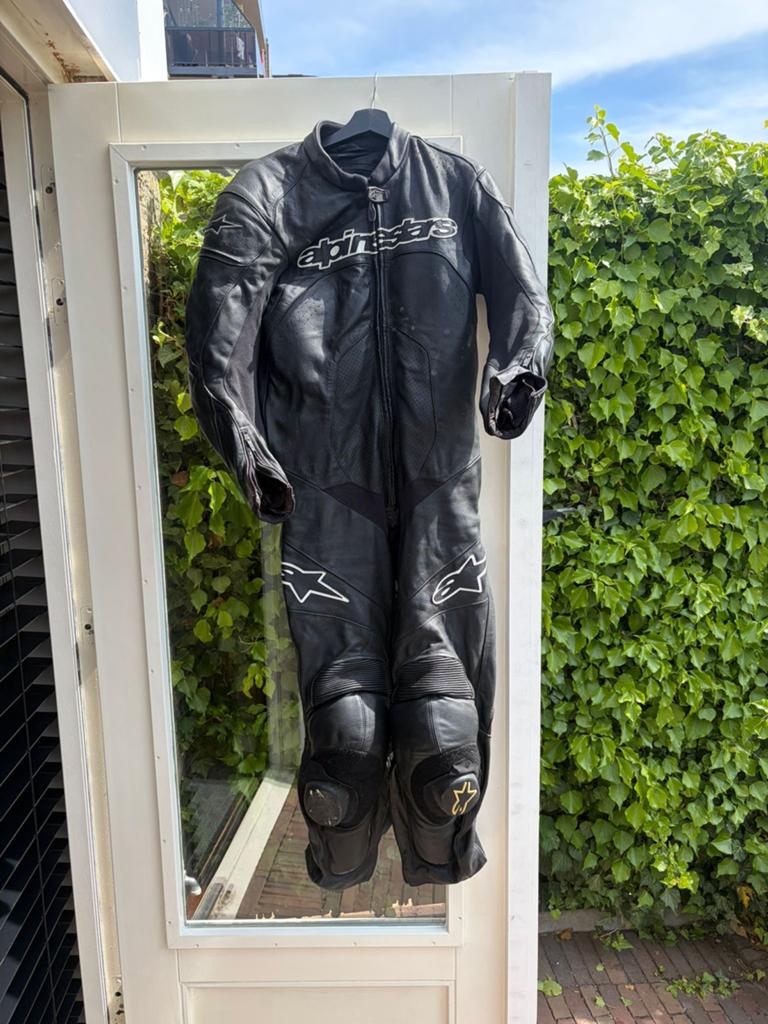 Alpinestars leren combipak met rugprotectie - Maat 48, Motoren, Ophalen, Tweedehands, Heren, Combipak
