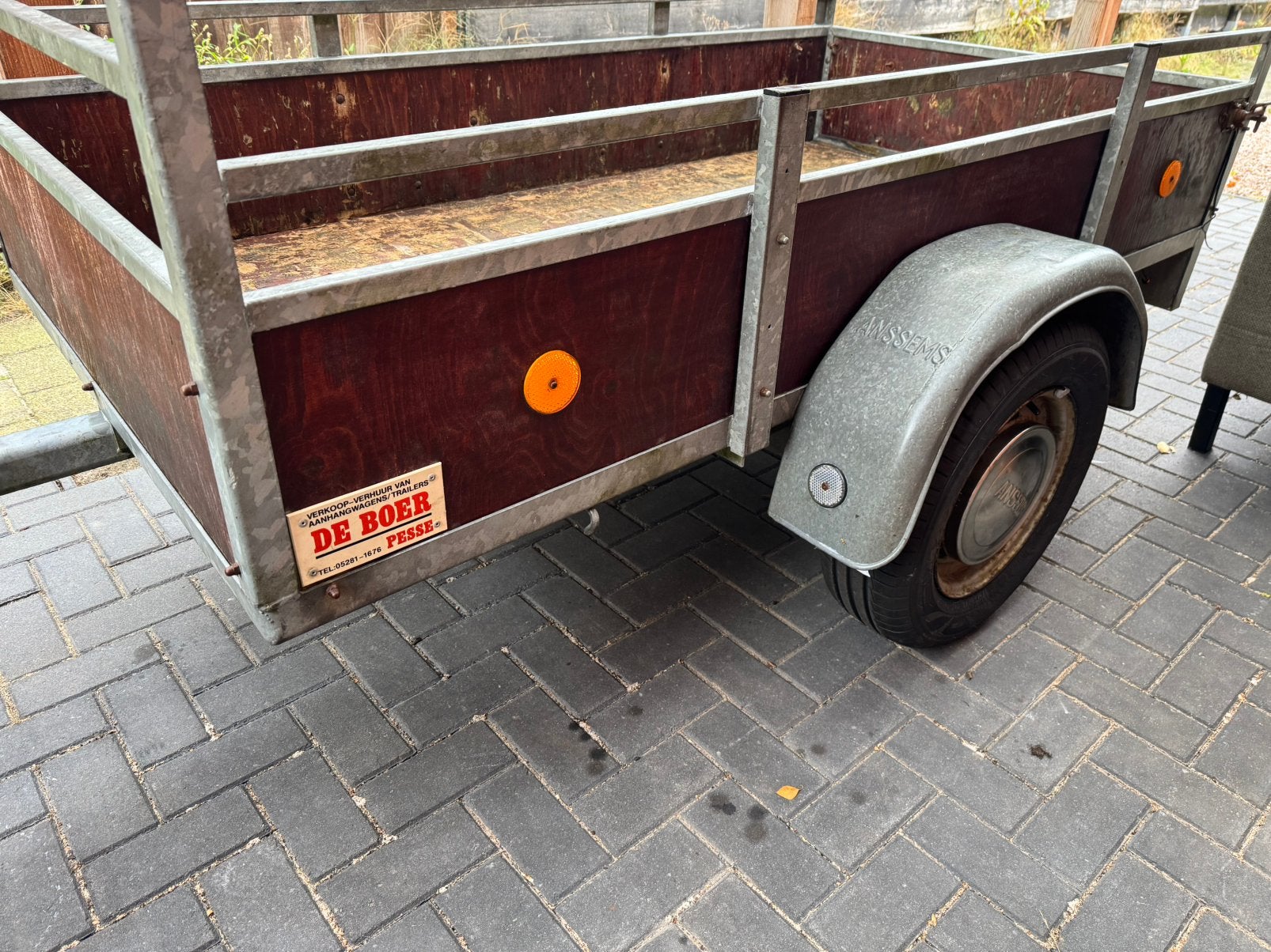 Aanhanger Anssems 110 x 210 topstaat !, Ophalen, Gebruikt