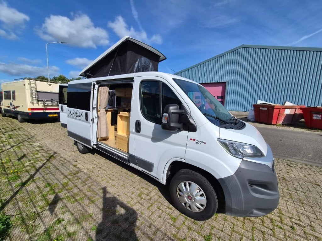 Fiat ducato Buscamper nieuwe inbouw, Caravans en Kamperen, Hefdak, Chemisch toilet, Buscamper of Camperbus, Fiat