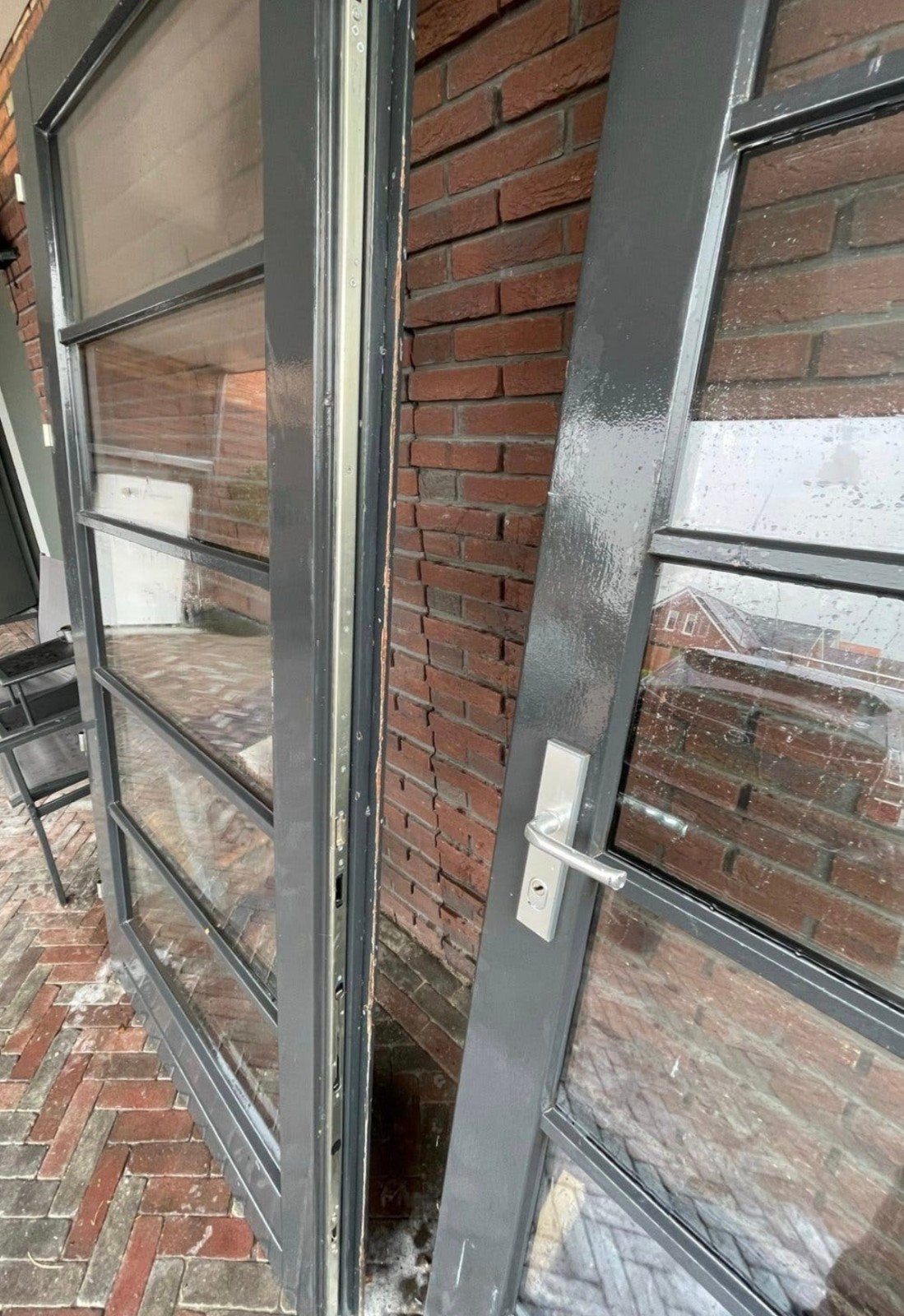 brede tuindeuren openslaande deuren garagedeuren enz, Ophalen, Gebruikt, Buitendeur, Glas