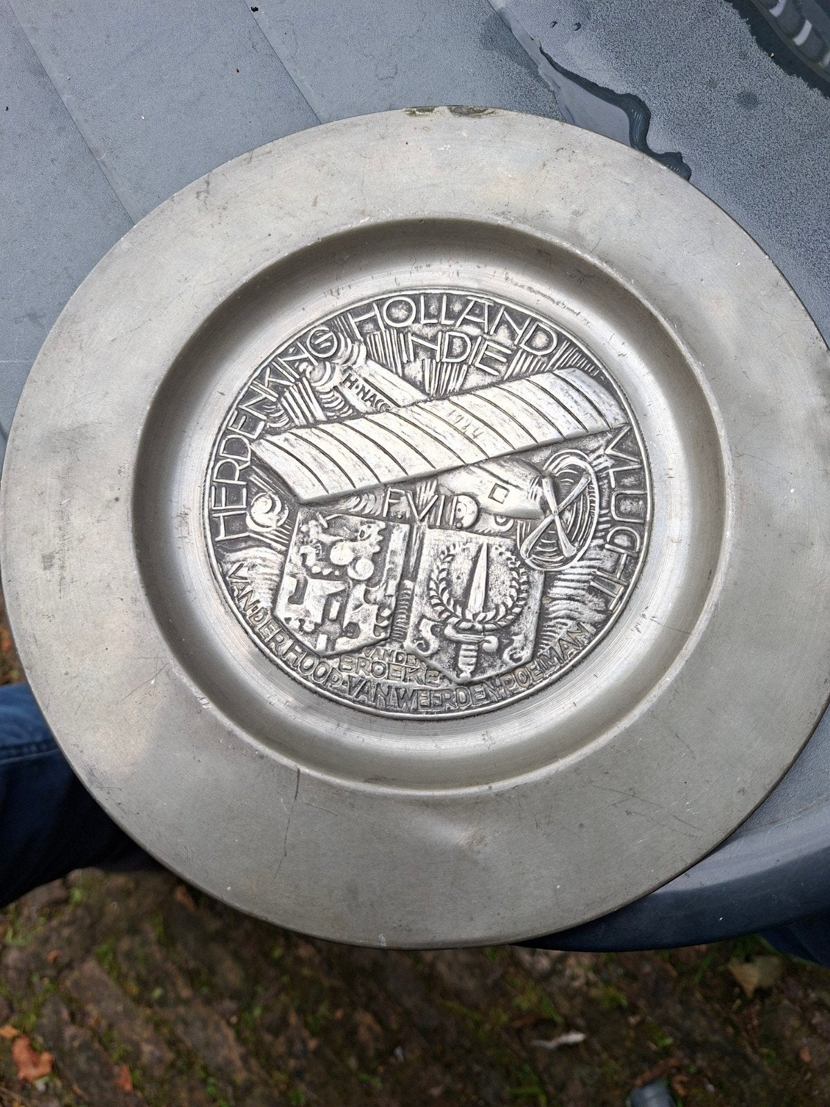 tinnen  bord 1924 holland indië H-NACC, Ophalen of Verzenden, Gebruikt, Overige typen