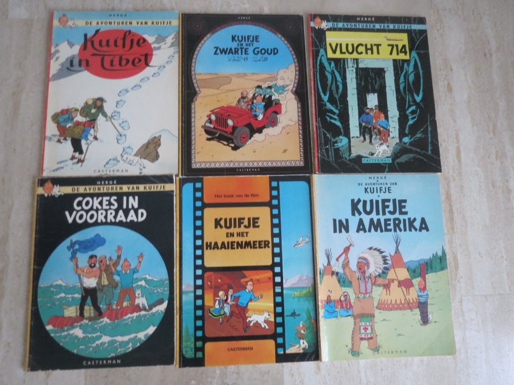 Kuifje: diverse titels   6 stuks, Meerdere stripboeken, Ophalen of Verzenden, Gelezen, Hergé