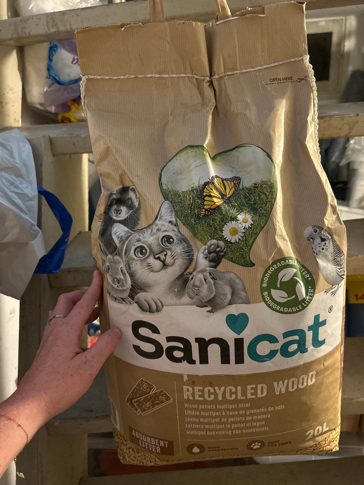 Sanicat kattenbakvulling van gerecycled hout 20l, Dieren en Toebehoren, Ophalen