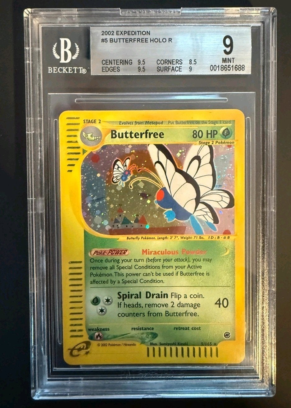 Butterfree Holo R 2002 Expedition BGS 9 Mint Pokémon Kaart, Hobby en Vrije tijd, Verzamelkaartspellen | Pokémon, Ophalen of Verzenden