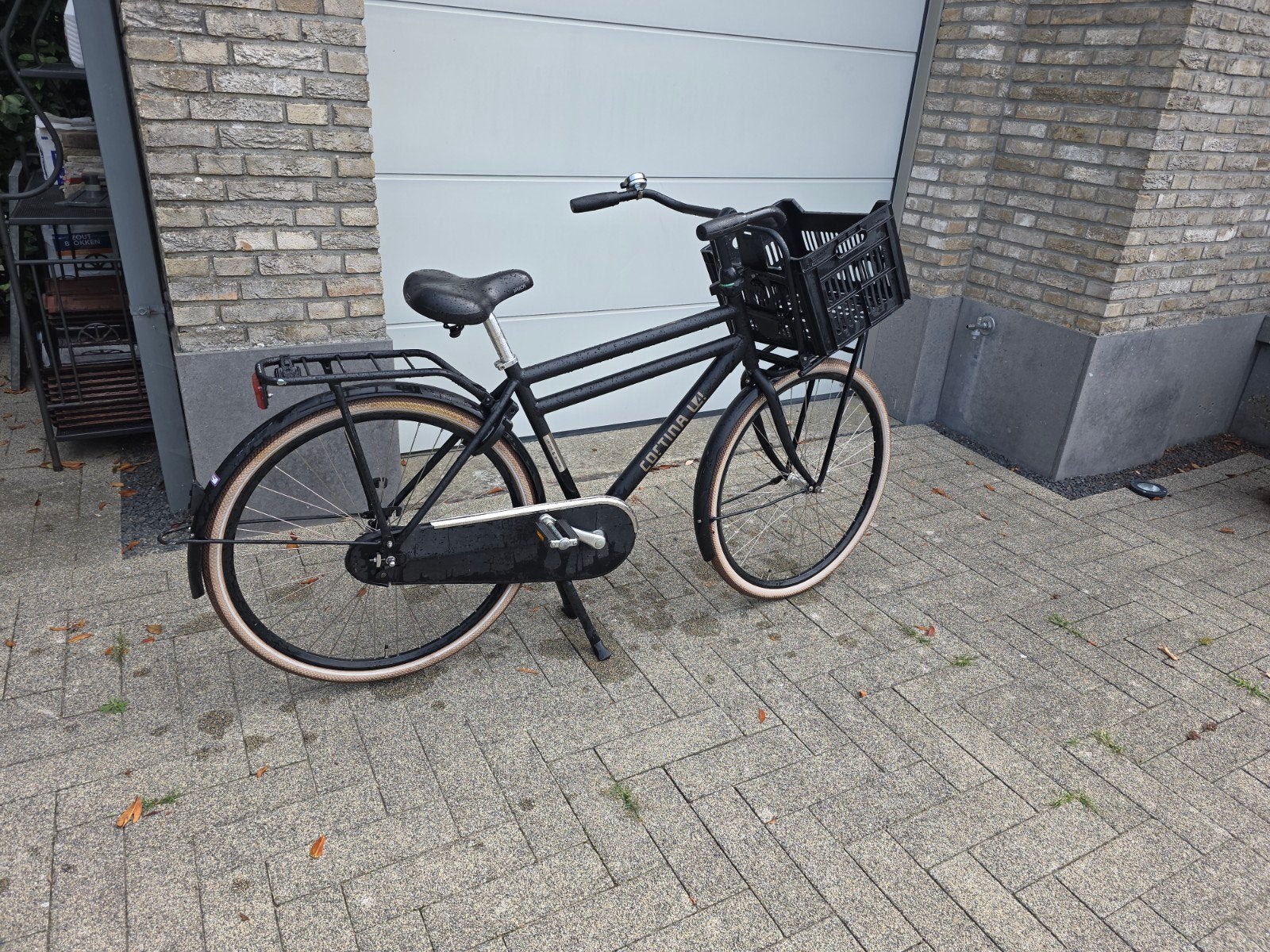 Cortina U4 Transportfiets Heren – Matzwart (Incl. Krat), Terugtraprem, Gebruikt, Cortina, Ophalen