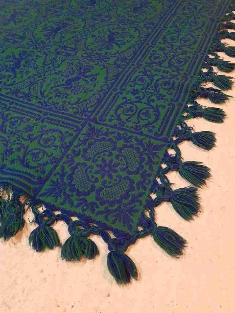 Grand foulard groen blauw engelen 177/114 cm, Huis en Inrichting, Woonaccessoires | Plaids en Woondekens, Gebruikt, Etten-Leur