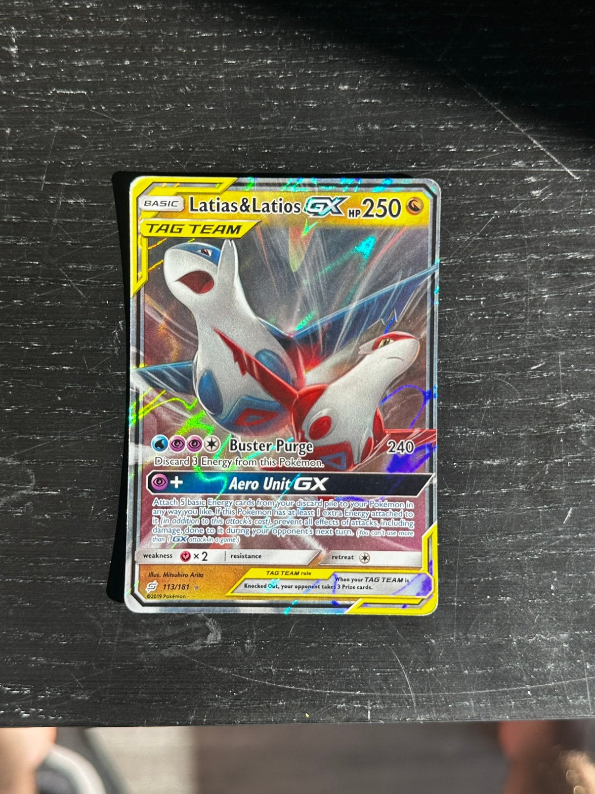 Latias & Latios GX 113/181 Team Up Pokemon TCG, Ophalen of Verzenden, Gebruikt
