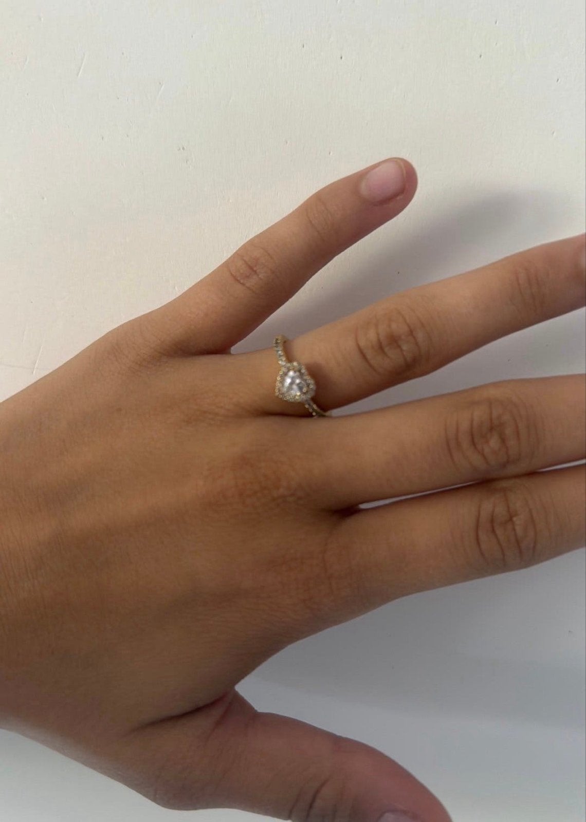 Pandora Timeless Elegance Hart Ring Goudkleurig, Ophalen, Overige materialen, Zo goed als nieuw, 17 tot 18