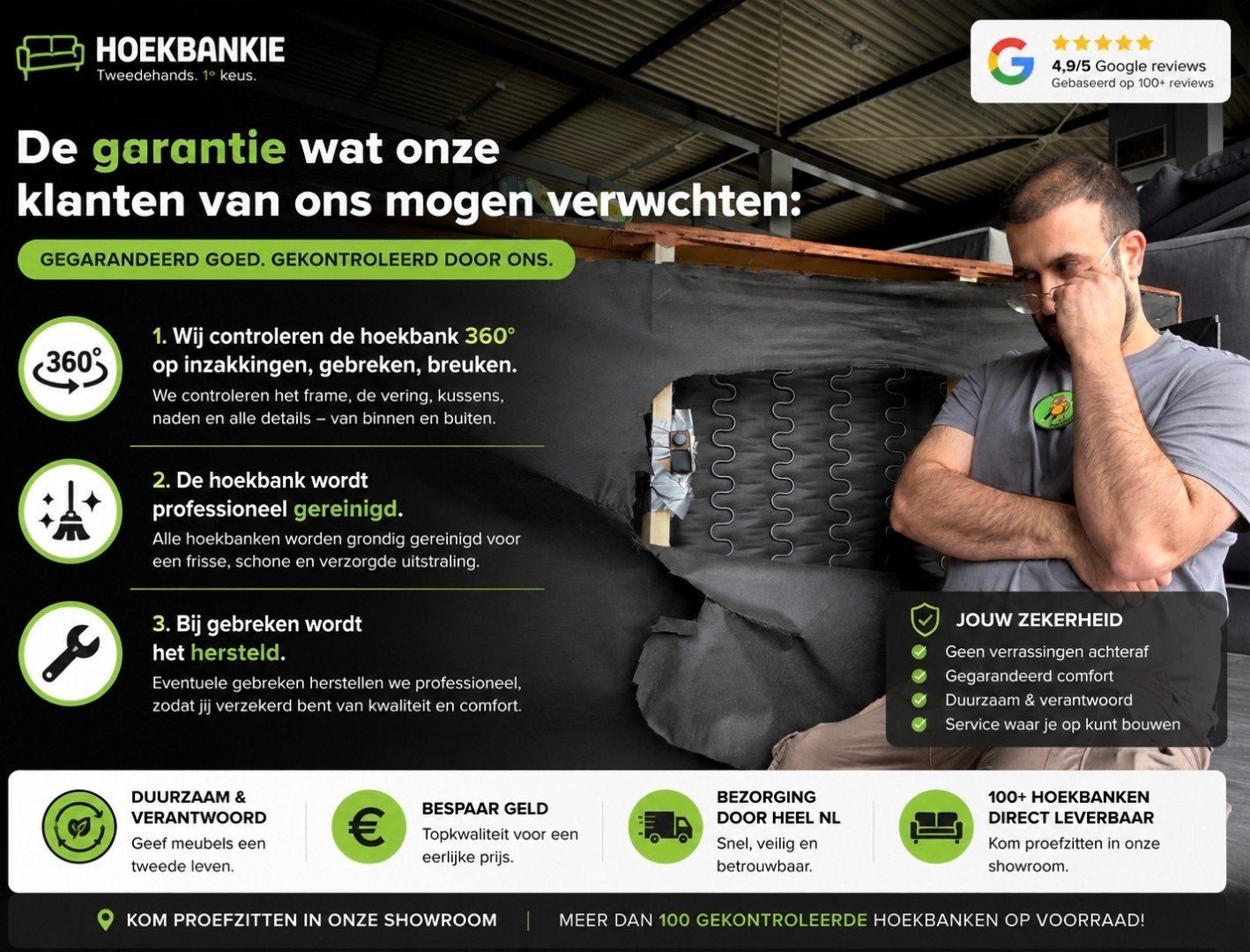 Foto 12 van ✅️️️️️ GEREINIGD antraciet velvet hoekbank 300x160 | BEZORGE