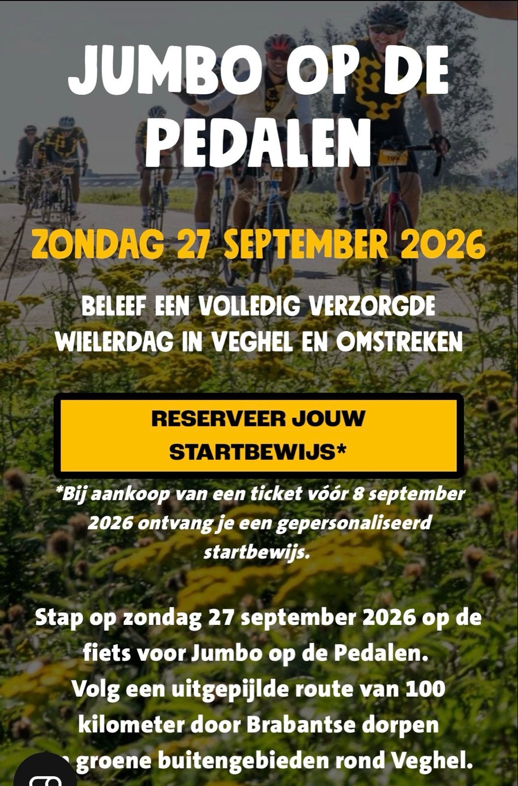 Jumbo op de pedalen, Tickets en Kaartjes, Eén persoon, September