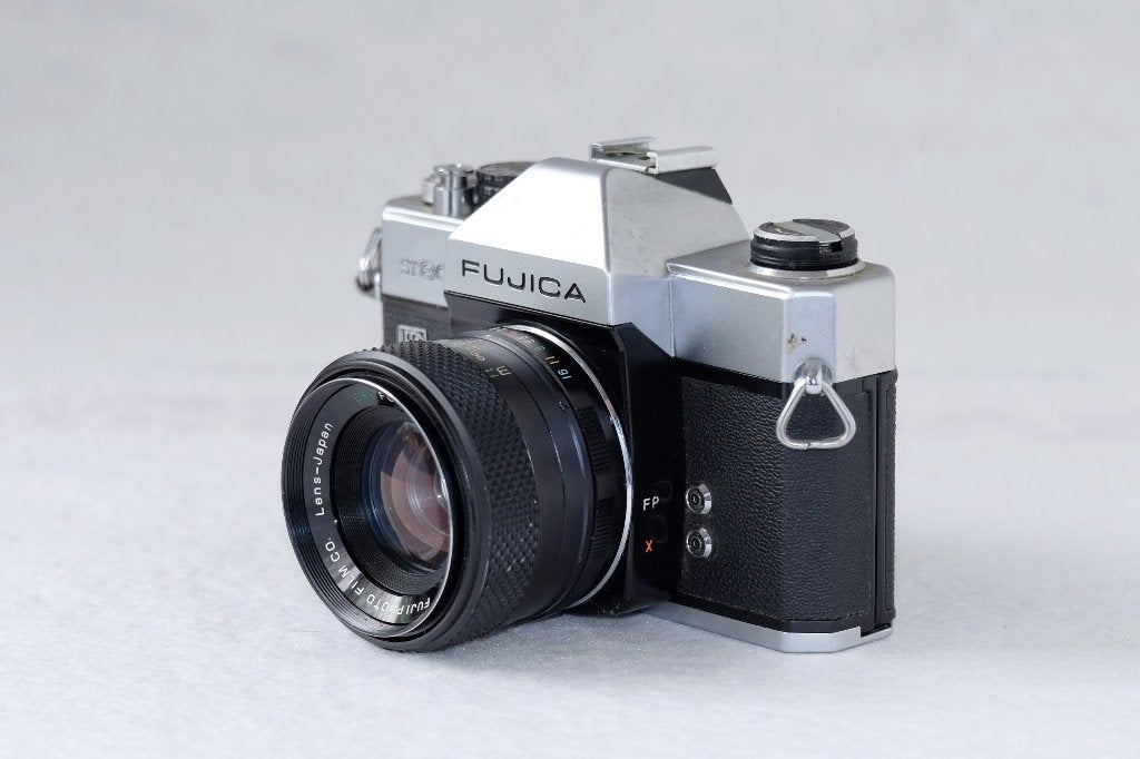 Fuji Fujica ST801, Fujinon 55mm f/1.8 lens - super analogue, Audio, Tv en Foto, Verzenden, Gebruikt, Spiegelreflex, Fuji