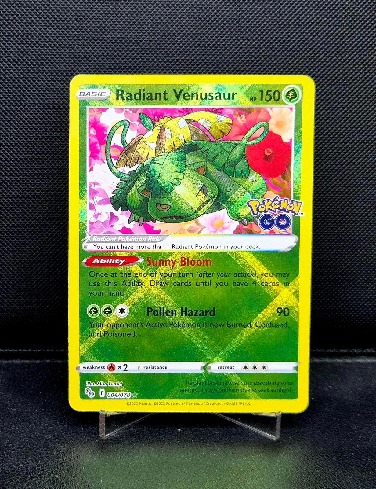 Radiant Venusaur 004/078 PokemonGo 2022 NM, Ophalen of Verzenden, Zo goed als nieuw