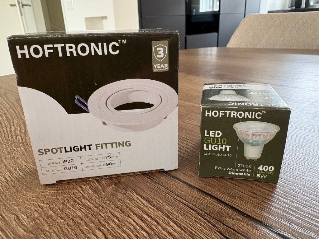 HOFTRONIC LED inbouwspot GU10 - nieuw, gratis op te halen, Huis en Inrichting, Lampen | Spots, Ophalen, Kunststof, Inclusief lichtbron