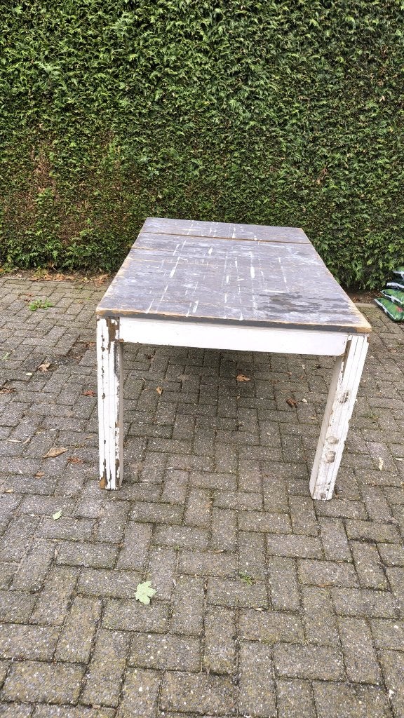 Uitschuifbare houten tafel - opknapper, Ophalen, Gebruikt, 50 tot 100 cm, DIY