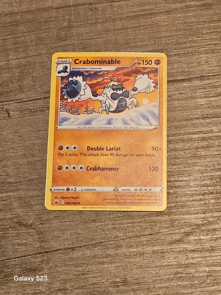 Crabominable pokemon kaart, Ophalen of Verzenden, Gebruikt, Losse kaart