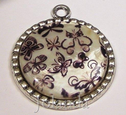 1026 Abalone Schelp in Zilver Kleurige Metalen Hanger, Ophalen of Verzenden, Nieuw, Zilver, Overige materialen