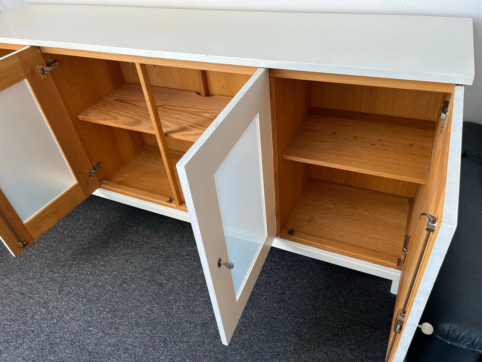 Witte massief houten dressoir 204cm gratis vandaag, Ophalen, Gebruikt, 200 cm of meer, 25 tot 50 cm