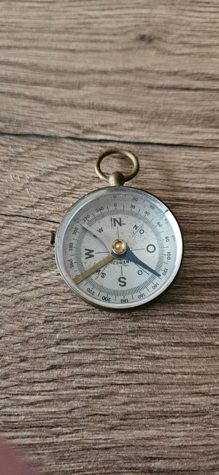 Antiek kompasje met facet geslepen glas, Ophalen of Verzenden