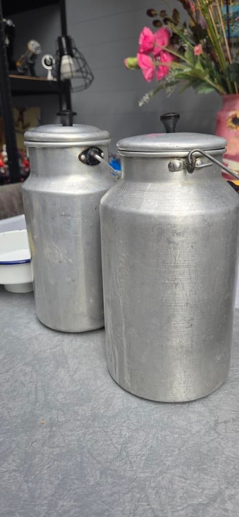Kleine melkbus met schenktuit - Vintage aluminium, Ophalen of Verzenden