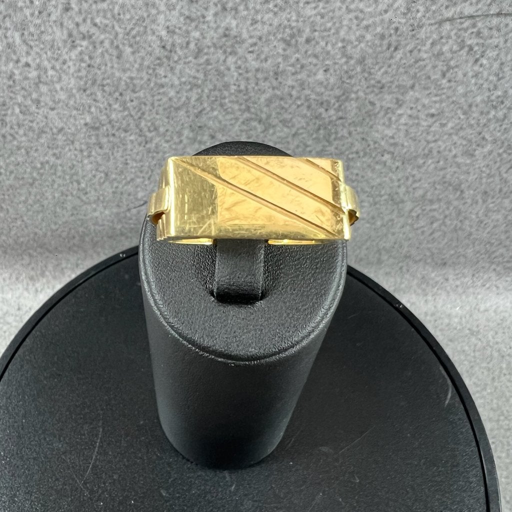 Gouden Ring | 18k | 7,69g | monogram rechth | 20,75 | 410299, Gebruikt, 20 of groter, Ophalen of Verzenden, Dame of Heer