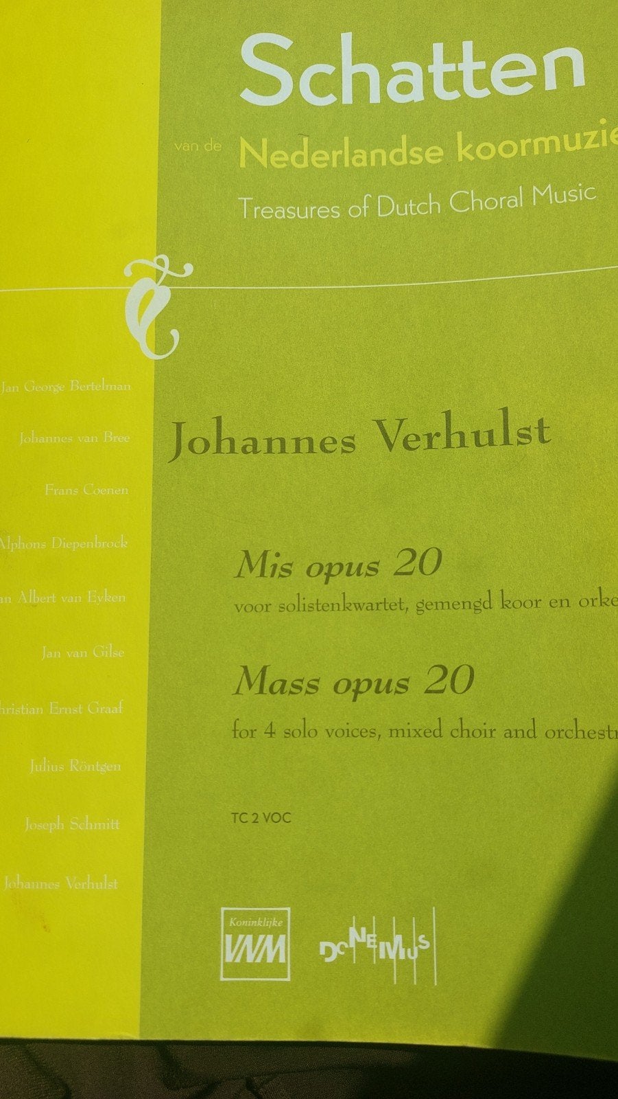 Johannes Verhulst - Mis opus 20 (Koorpartituur), Gebruikt, Koor, Klassiek, Overige soorten