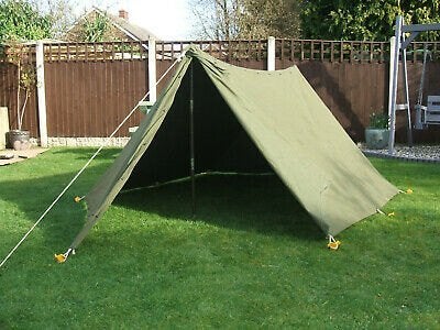 2 US Army puptent (shelter half tent) + haringen tentstokken, Ophalen of Verzenden, Landmacht, Amerika, Overige typen