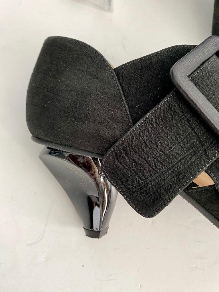 H662 Lisa Tucci maat 38,5 aparte hak schoenen pumps zwart, Kleding | Dames, Zwart, Zo goed als nieuw, Lisa Tucci, Ophalen of Verzenden