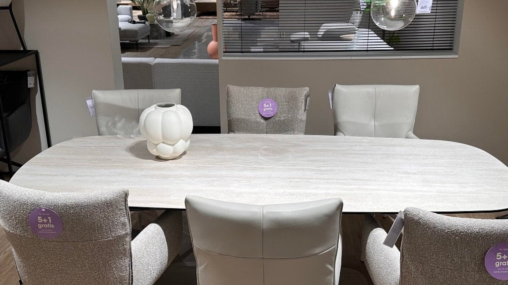 Montel Yuno Eetkamertafel - NIEUW!, Vijf personen of meer, Modern, Rechthoekig, Glas