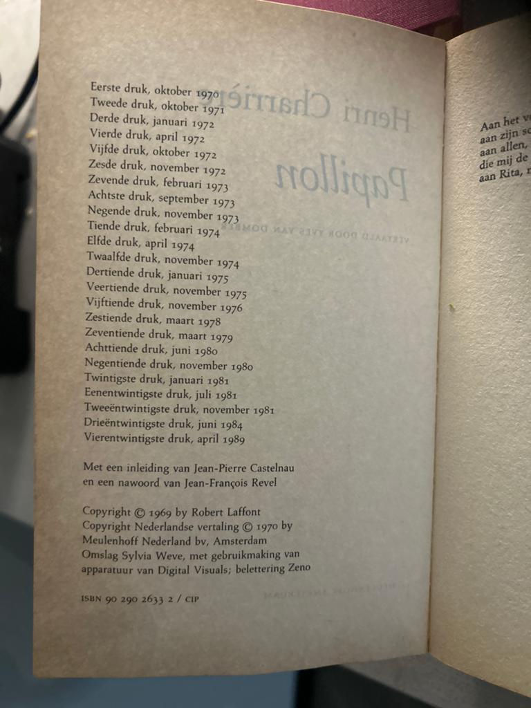 Papillon - Henri Charrière (Vierentwintigste druk), Boeken, Ophalen of Verzenden, Gelezen, Nederland