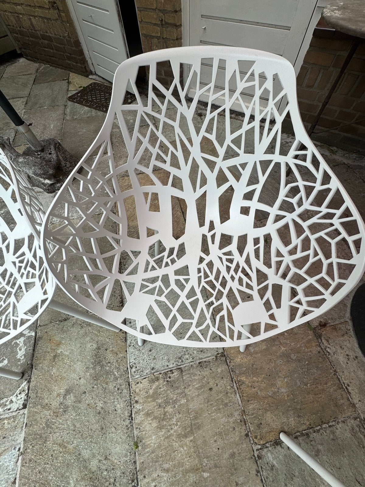Set van 4 witte designstoelen, FAST forest armchair, Huis en Inrichting, Stoelen, Ophalen, Kunststof, Gebruikt, Wit