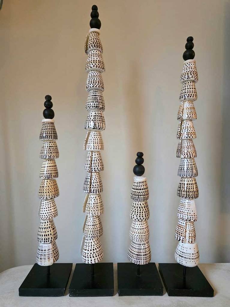 Schelpentoren bruin beige uit Bali, Huis en Inrichting, Ophalen of Verzenden, Tropical home, 6951nk, Nieuw